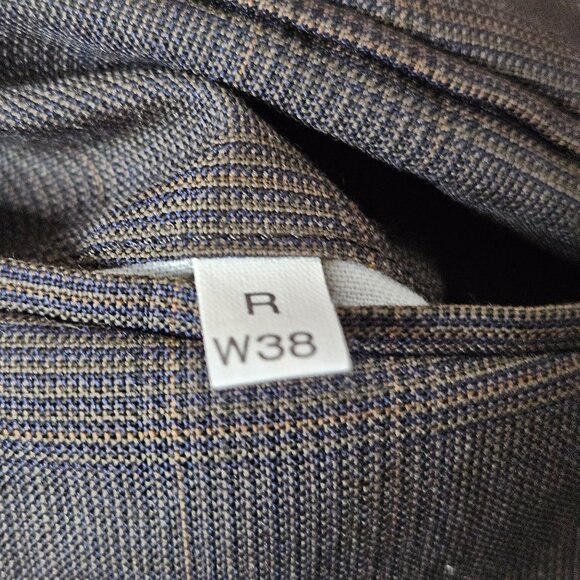 Men's Jeffery Banks 100% Wool dark preppy academia micro herringbone print suit - Picture 16 of 16